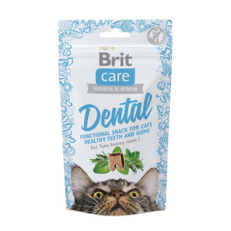 Функциональные лакомство Brit Care Dental с индейкой для кошек, 50г от Brit