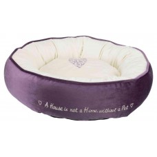 Лежак Trixie "Pet's Home", d50cm, пурпурный / кремовый с сердечком