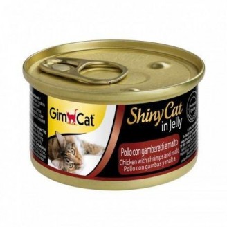 Вологий корм Shiny Cat k 70g для кішок курка, креветка і мальт от GimCat
