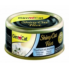 Вологий корм GimCat Shiny Cat Filet k 70g для котів тунець і анчоус