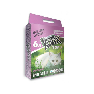 Kotix Tofu Lavender 6 л / 2,6 кг соевый наполнитель для кошачьего туалета от Kotix