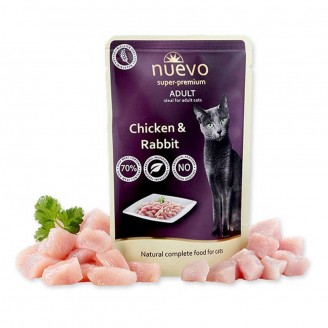 Влажный корм Nuevo Adult для кошек, курица и кролик, 85 г от
