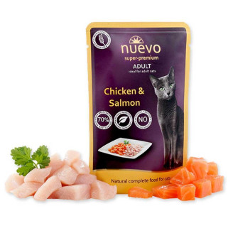Влажный корм Nuevo Adult для кошек, курица и лосось, 85 г от