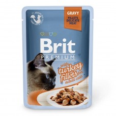 Вологий корм для кішок Brit Premium Cat Turkey Fillets Gravy pouch 85 г філе індички в соусі