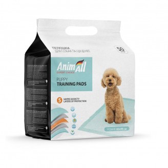 Купить Пеленки AnimAll Puppy Training Pads для собак и щенков, 60×90 см, 50 штук от AnimAll — Пелюшки, памперси і т.д. | Zooprostir