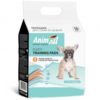 Купить Пеленки AnimAll Puppy Training Pads для собак и щенков, 60×45 см, 10 штук от AnimAll — Пелюшки, памперси і т.д. | Zooprostir