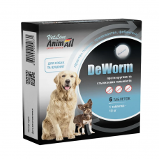 Антигельмінтний препарат AnimAll VetLine DeWorm для собак і цуценят 6 таб