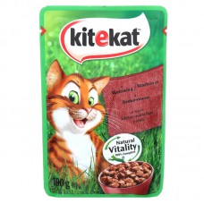 Влажный корм Kitekat для кошек, с говядиной в соусе, 28*85г