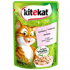 Влажный корм Kitekat для кошек, с лососем в соусе, 28*85г