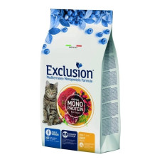 Сухой корм Exclusion Adult Beef для взрослых кошек всех пород, с говядиной, 12 кг
