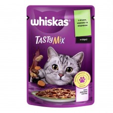 Вологий корм Whiskas Tasty Mix для котів, ягням з куркою та морквою, 85 г х 28 шт
