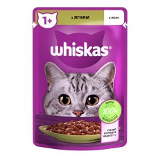 Влажный корм Whiskas для котов, с ягненком в желе, 85 г х 28 шт