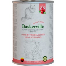 Влажный корм Baskerville Sensitive Lamm Mit Preiselbeeren  ягненок с клюквой и кошачьей мятой, 400 г х 6 шт