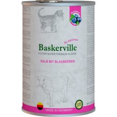 Влажный корм Baskerville Super Premium Kalb Mit Brlaubeeren для котов, телятина с черникой, 400 г х 6 шт