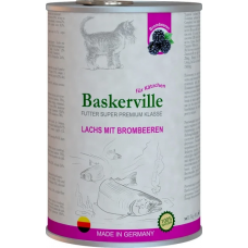 Влажный корм Baskerville Super Premium Lachs Mit Brombeeren для котят, лосось с ежевикой, 400 г х 6 шт