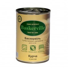Влажный корм Baskerville для котов, цыпленок с рисом, 400 г х 6 шт