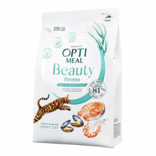 Сухой корм Optimeal Beauty Fitness для кошек, контроль избыточного веса, на основе морепродуктов, 4 кг