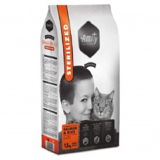 Корм для кошек AMITY Sterilized Salmon, для стерилизованных, с лососем, 1.5KG