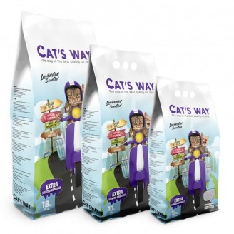 Купити Бентонітовий наповнювач Cat's Way Lavander з ароматом лаванди для котячого туалету 10 л від CAT'S WAY — Бентонітовий наповнювач | Zooprostir