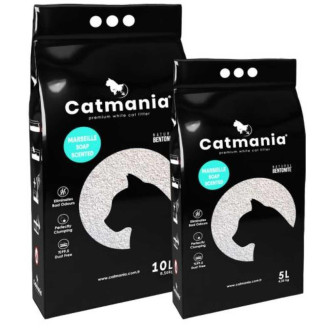 Бентонитовый наполнитель Catmania марсельское мыло + бирюзовые гранулы, 5л от