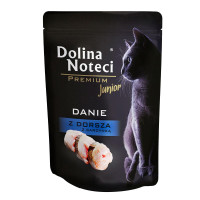 Пауч Dolina Noteci Danie для котят с треской и сардиной, 85 гр