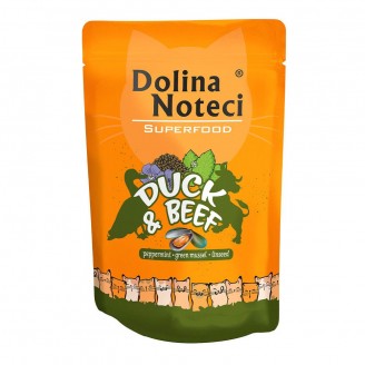 Купить Пауч Dolina Noteci Superfood для кошек с уткой и говядиной, 85 гр от Dolina Noteci — Dolina для котов | Zooprostir
