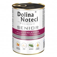 Корм консервний Dolina Noteci Premium Senior для літніх собак з телятиною, морквою і чебрецем,400 г (24