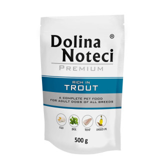 Купить Пауч Dolina Noteci Premium для собак с форелью, 500 гр от Dolina Noteci — Dolina Noteci для собак | Zooprostir