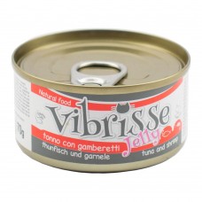 Консерва для кошек VIBRISSE JELLY, тунец/креветки в желе, 70г