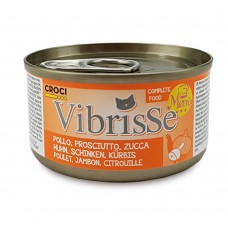 Консерва для кошек VIBRISSE MENU, курица с ветчиной в тыквенном соусе, 70г