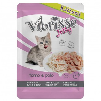 Пауч для котят VIBRISSE JELLY, тунец/курица в желе, 70г от