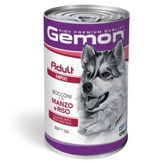 GEMON Dog Wet Maxi Adult шматочки з яловичиною та рисом 1,25 кг від Gemon