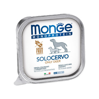 Купить Monge Dog SOLO 100% оленина 0,15 кг х 24 шт от Monge — Monge влажный корм для собак | Zooprostir