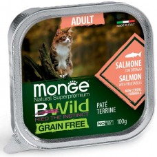 Monge Cat Bwild Grain Free Wet Adult лосось с овощами  0,1 кг х 32 шт