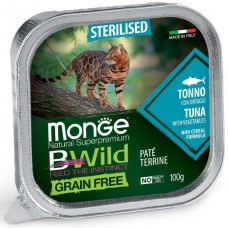 Monge Cat Bwild Grain Free Wet Sterilised тунец с овощами  0,1 кг х 32 шт