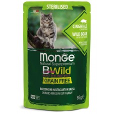 Monge Cat Bwild Grain Free Wet Sterilised мясо дикого кабана с овощами 0,085 кг х 28 шт