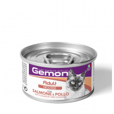 GEMON Cat Adult мусс с лососем и курицей  0,085 кг х 24 шт