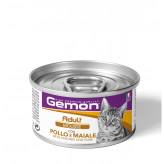 Купить GEMON Cat Adult мусс с курицей и свининой 0,085 кг х 24 шт от Gemon — GEMON влажный корм для котов | Zooprostir
