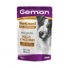 GEMON Dog Wet Adult кусочки с индейкой и курицей 0,1 кг х 24 шт