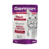 GEMON Cat Adult кусочки с говядиной и овощами  0,1 кг х 24 шт