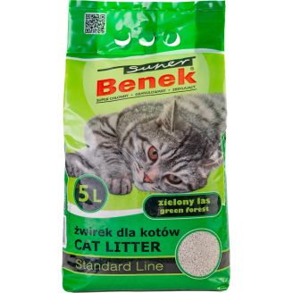Super Benek Standard Zieлony лas 5л-Наполнитель бентонитовый Стандарт Зеленый лес от Super Benek