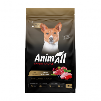 AnimAll Полнорационный сухой корм для собак средних пород со свежей индейкой и ягненком, 12 кг от AnimAll