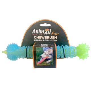Купить AnimAll Фан жевательная щетка-кость голубая с зеленым, 24 см от AnimAll — Разное | Zooprostir
