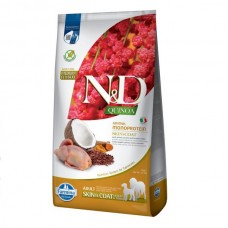 Фарміна сухий корм N&D Quinoa Skin&Coat ADULT MEDIUM & MAXI дієт. харчування, при харчовій алергії з перепелом, кіноа, кокос та
