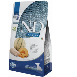 Купить Фармина сухой корм N&D Grain Free OCEAN COD, PUMPKIN & CANTALOUPE MELON PUPPY MINI с треской и дыней 800 gr от Farmina — Farmina для собак | Zooprostir