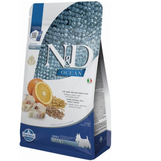 Купить Фармина сухой корм N&D Low Grain Ocean ADULT MINI с треской и апельсином 800 gr 36582 от Farmina — Farmina для собак | Zooprostir