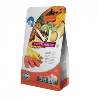 Купить Фармина сухой корм N&D TROPICAL SELECTION SALMON ADULT MEDIUM & MAXI с лососем и тропическими фруктами, 2 кг, от Farmina — Farmina для собак | Zooprostir