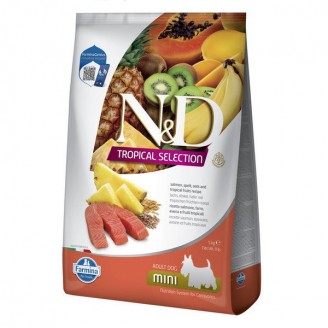 Купить Фармина сухой корм N&D TROPICAL SELECTION SALMON ADULT MINI с лососем и тропическими фруктами, 5 кг, 42361 от Farmina — Farmina для собак | Zooprostir