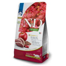 Фармина сухой корм N&D Quinoa Hairball ADULT 1.5 кг с уткой, киноа, яблоко и клюква