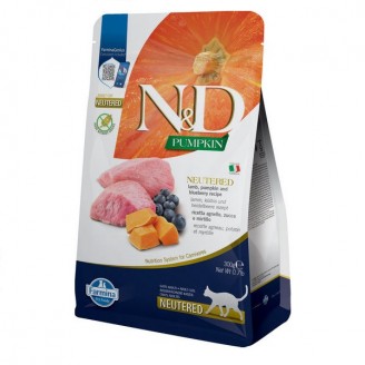 Купить Фармина сухой корм N&D Grain PUMPKIN LAMB & BLUEBERRY NEUTERED ADULT 300 г от Farmina — Farmina для котов | Zooprostir